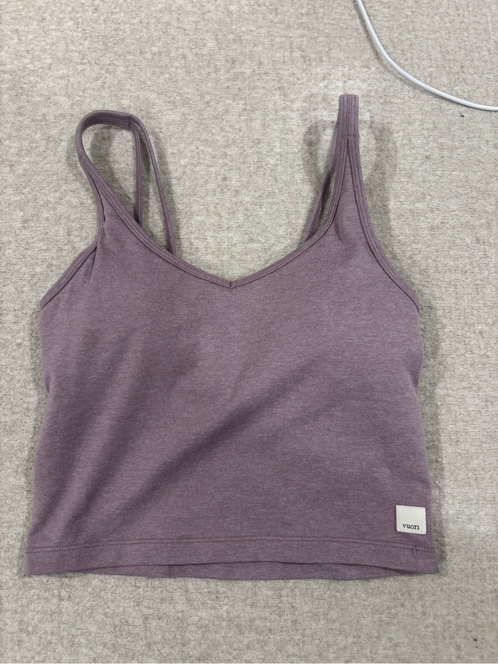 Vuori Mauve-Pink Cropped Tank Top